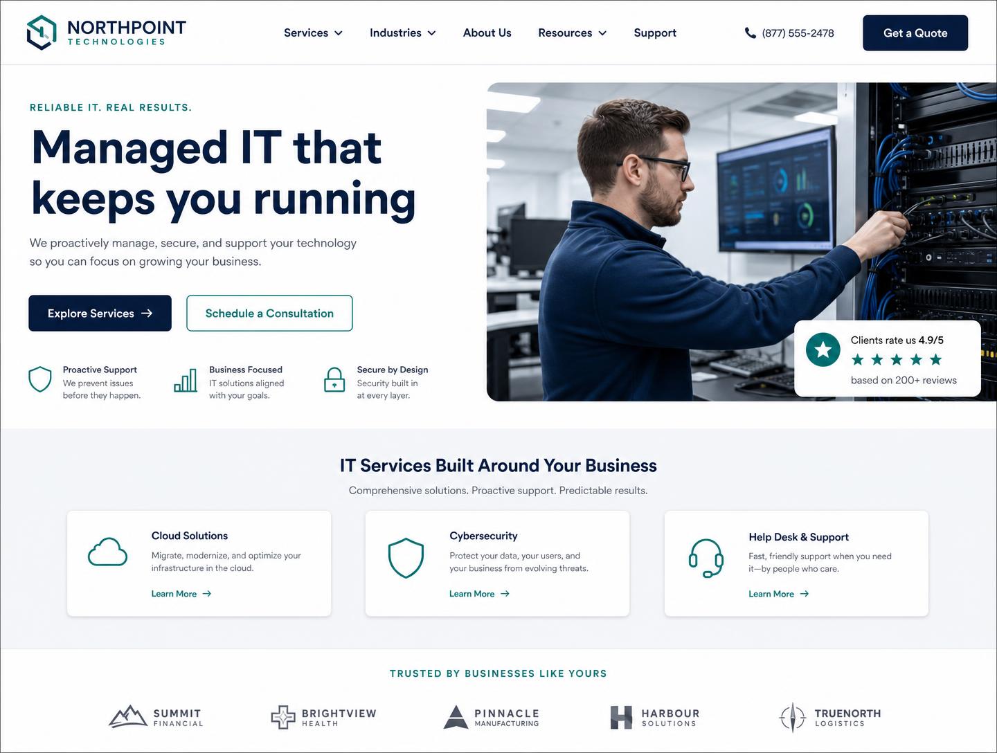 Redesigned modern version of the same business website